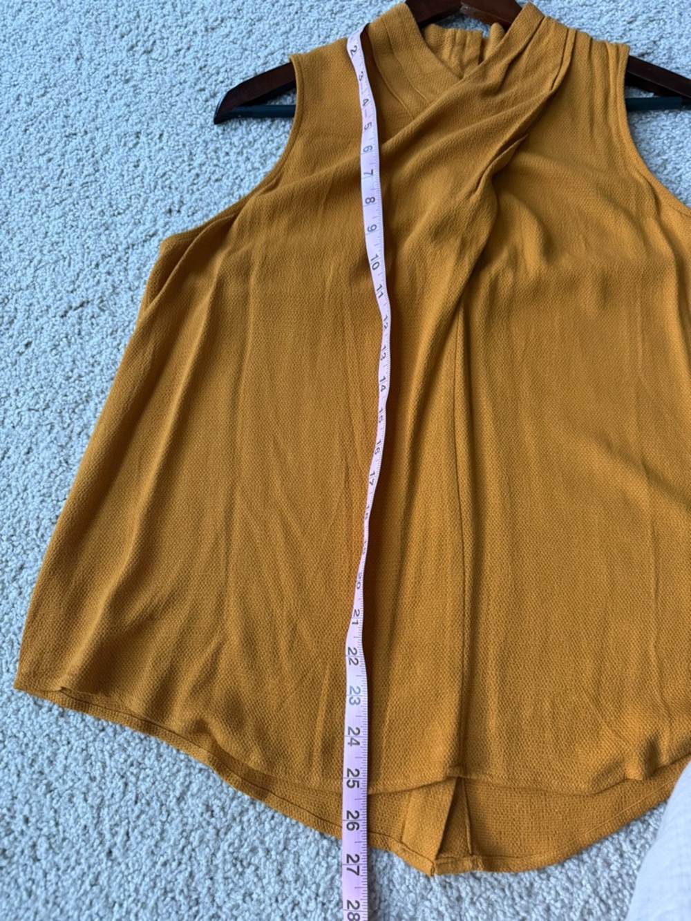 Anthropologie Mustard Sleeveless Wrap-Front Camisole Unique neckline Size:12 - Picture 4 of 8